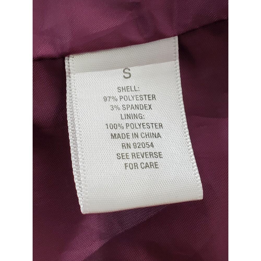 DRESSBARN Women's Dark Purple Open Front Velvet Jacket Sz S - Picture 10 of 11